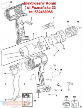 Dewalt włącznik N022564 do wkrętarki DC733 KTC744