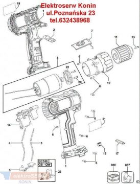 Dewalt obudowa N014082 do wkrętarki DC733