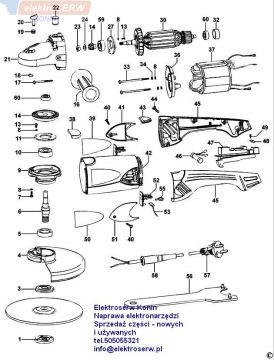 Black&Decker przekładnia i wałek zębaty 597881-00 do szlifierki kątowej