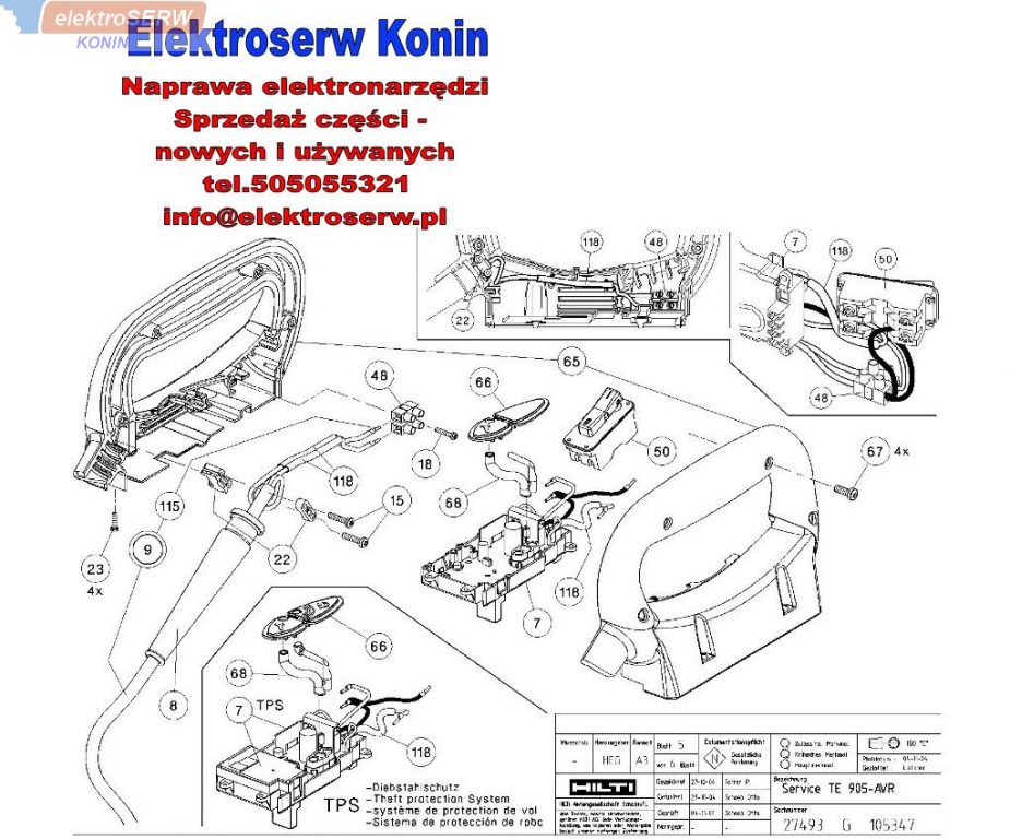 Hilti zębatka do młota udarowego TE 905-AVR 234007