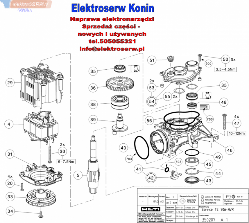 Hilti łożysko kulkowe do młota TE 706-AVR