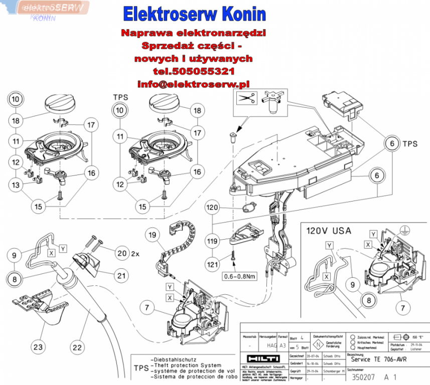 Hilti łożysko kulkowe do młota TE 706-AVR