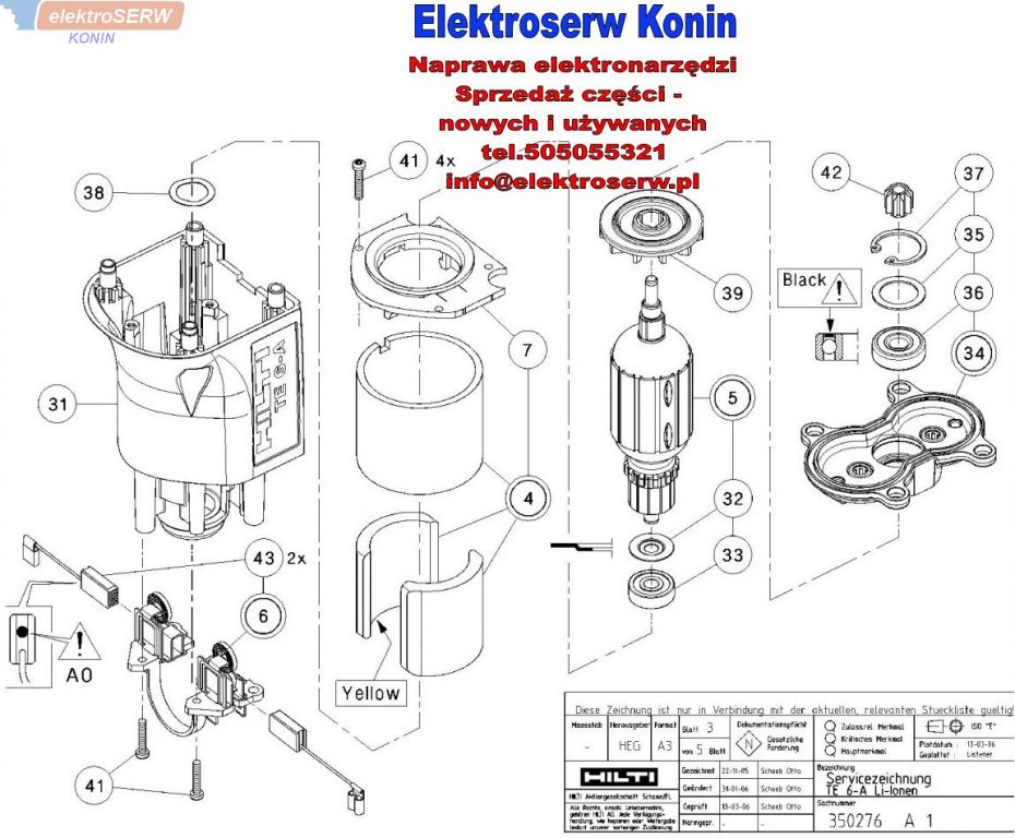 Hilti włącznik do wiertarki TE 6-A
