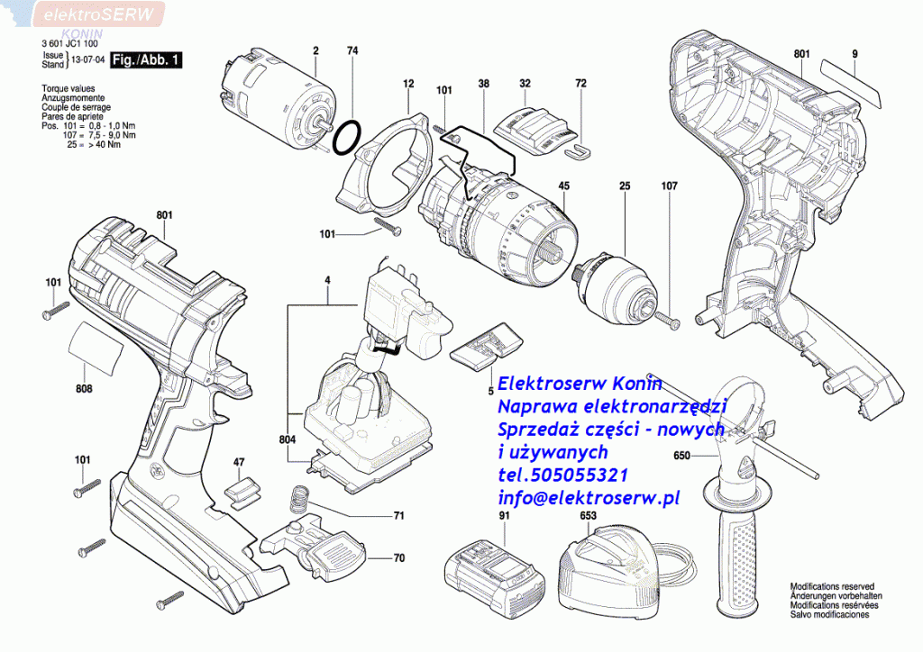 BOSCH silnik GSB 36 VE -2 LI, GSR VE -2 LI