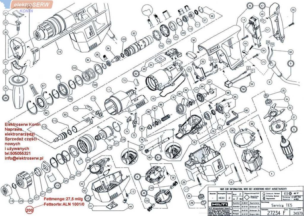 Hilti włącznik do wiertarki TE5