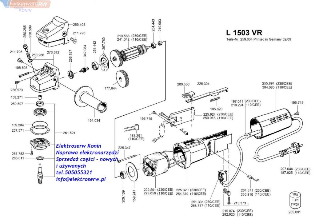 Flex elektronika do polerki L 1503VR,  L 1506