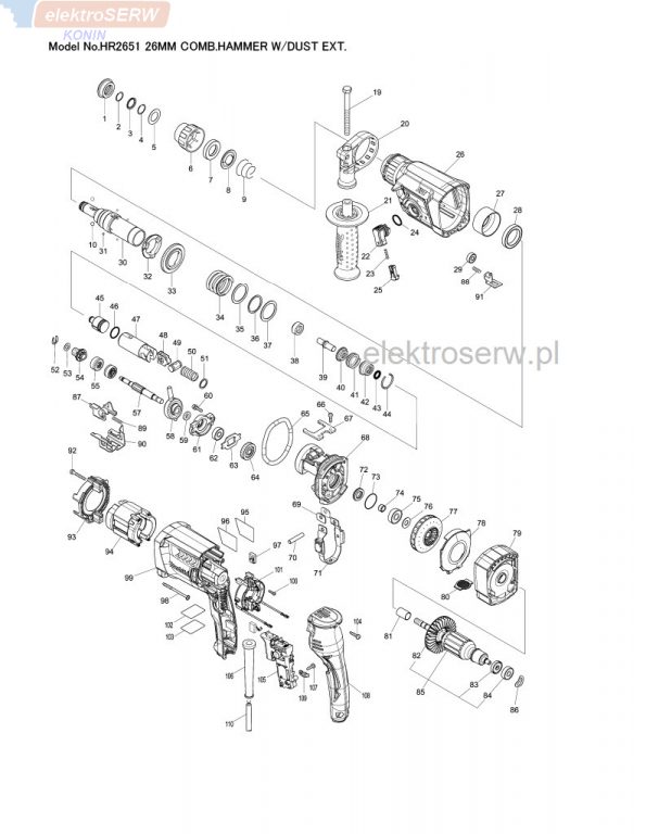 Makita TULEJA DO WIERTARKI HR2651 142972-4