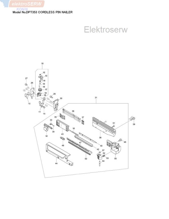 Makita listwa balansowa / przeciwwaga A do sztyfciarki akumulatorowej