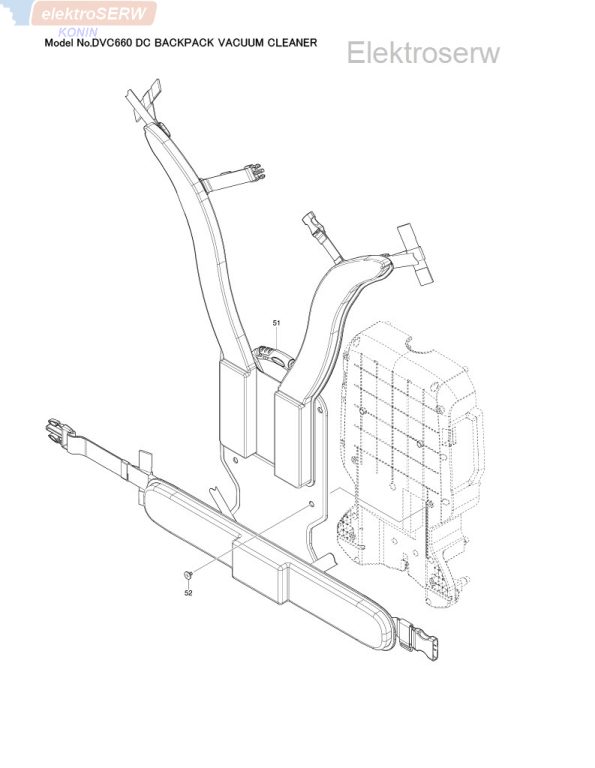Makita schemat i spis części do akumulatorowego odkurzacza plecakowego DVC660