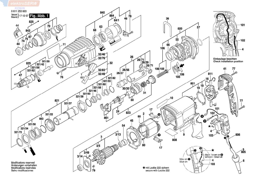Bosch wyłącznik / włącznik do młota udarowo-obrotowego GBH 2-26 DE