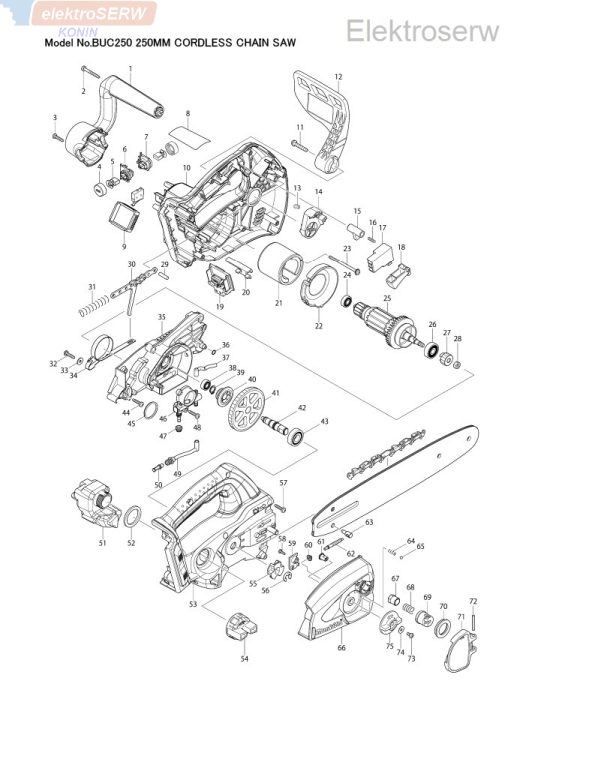 Makita prowadnica łańcucha gwiazdkowa 25 CM, 3/8