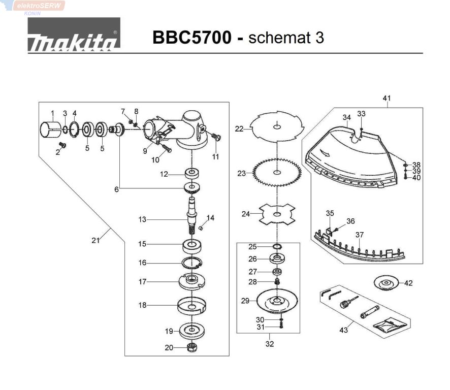 Makita podkładka stalowa ostrza tnącego do kosy spalinowej BBC5700