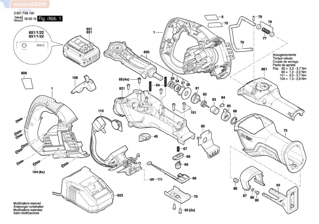 Bosch element zaciskowy do piły szablastej GSA 18V-32