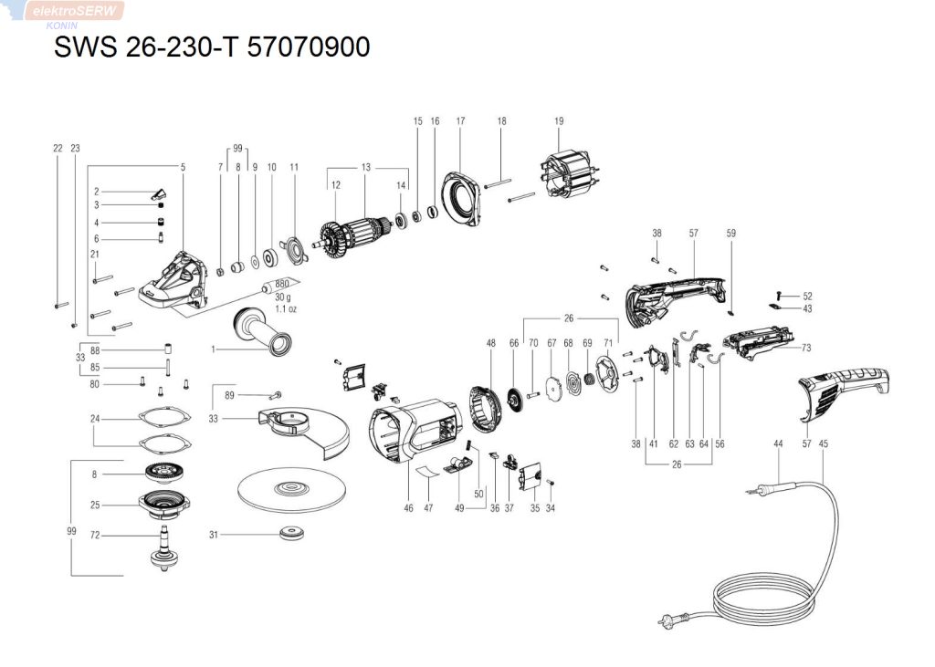 Würth szlifierka kątowa SWS 26-230-T 57070900