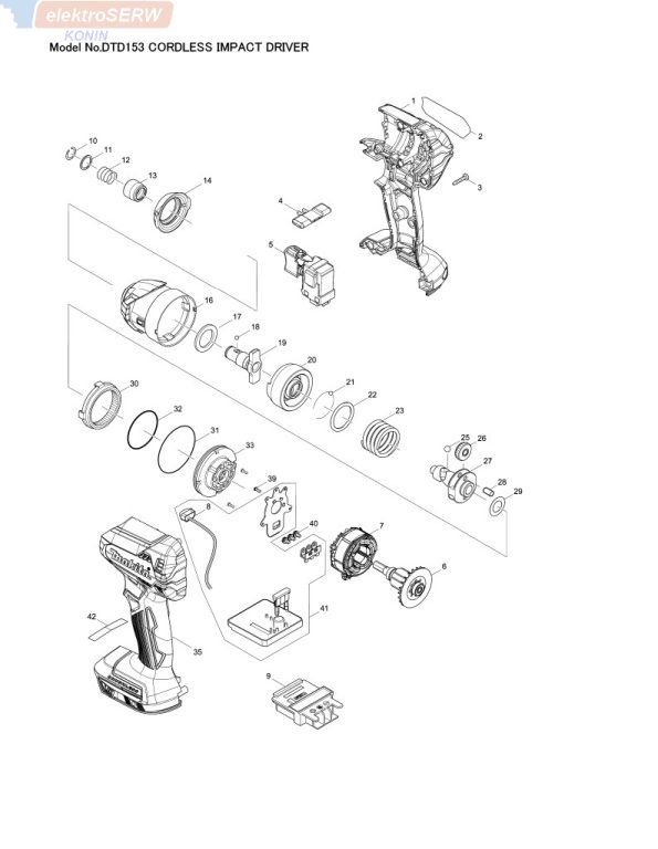 Makita obudowa mechanizmu udarowego do zakrętarki udarowej akumulatorowej DTD153