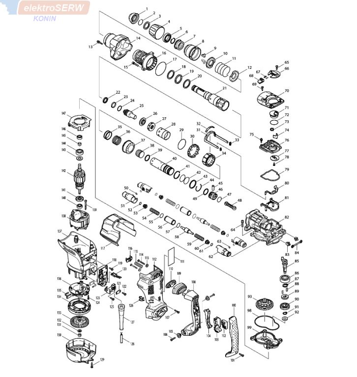 Makita wirnik do młotowiertarki HR4511C