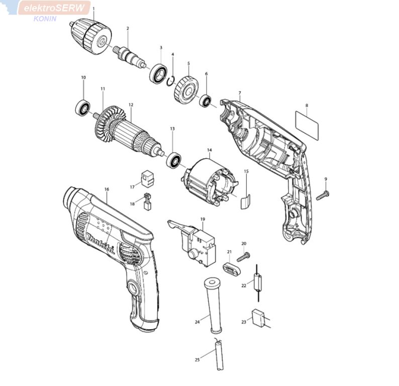 Makita włącznik DGQ-1104H do wiertarki 6413