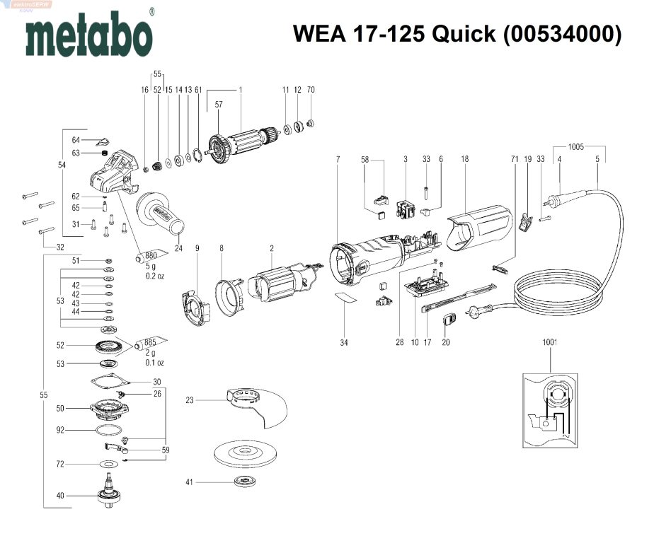 Metabo zestaw wirnik I szczotki węglowe do WEA 17-125 Quick