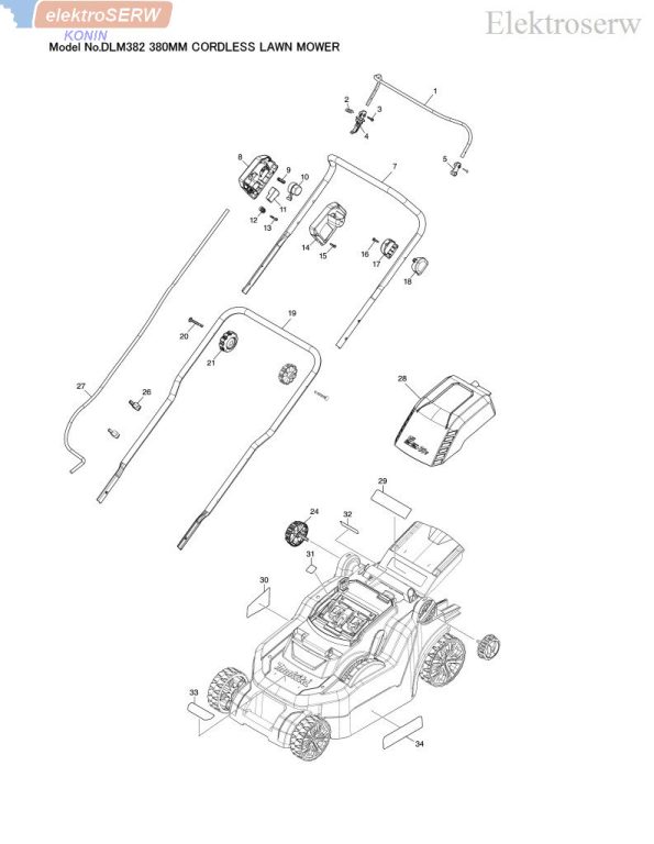 Makita kosz na trawę 40L (bez pręta 327411-7 do zawieszania kosza) do kosiarki DLM382