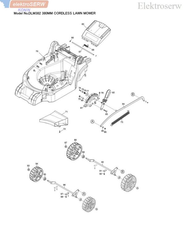 Makita kosz na trawę 40L (bez pręta 327411-7 do zawieszania kosza) do kosiarki DLM382
