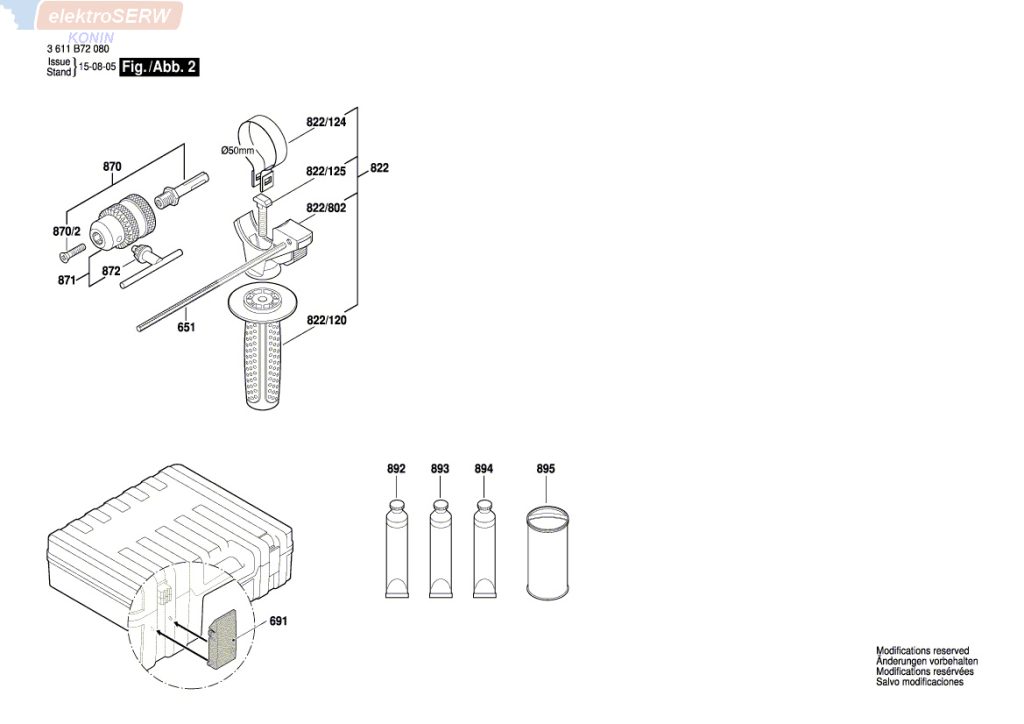 Bosch kadłub / korpus / obudowa silnika do młotowiertarki GBH 2-24 RE