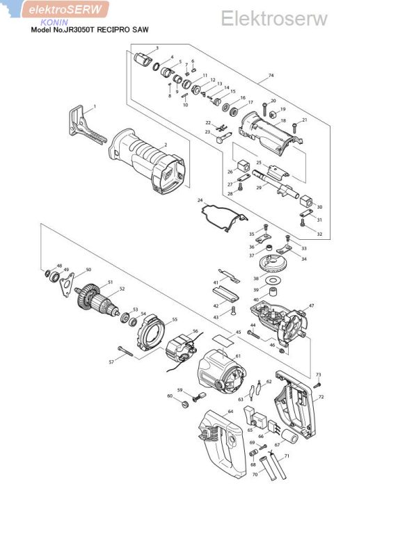Makita obudowa przekładni do piły posuwowej / szablastej JR3050T