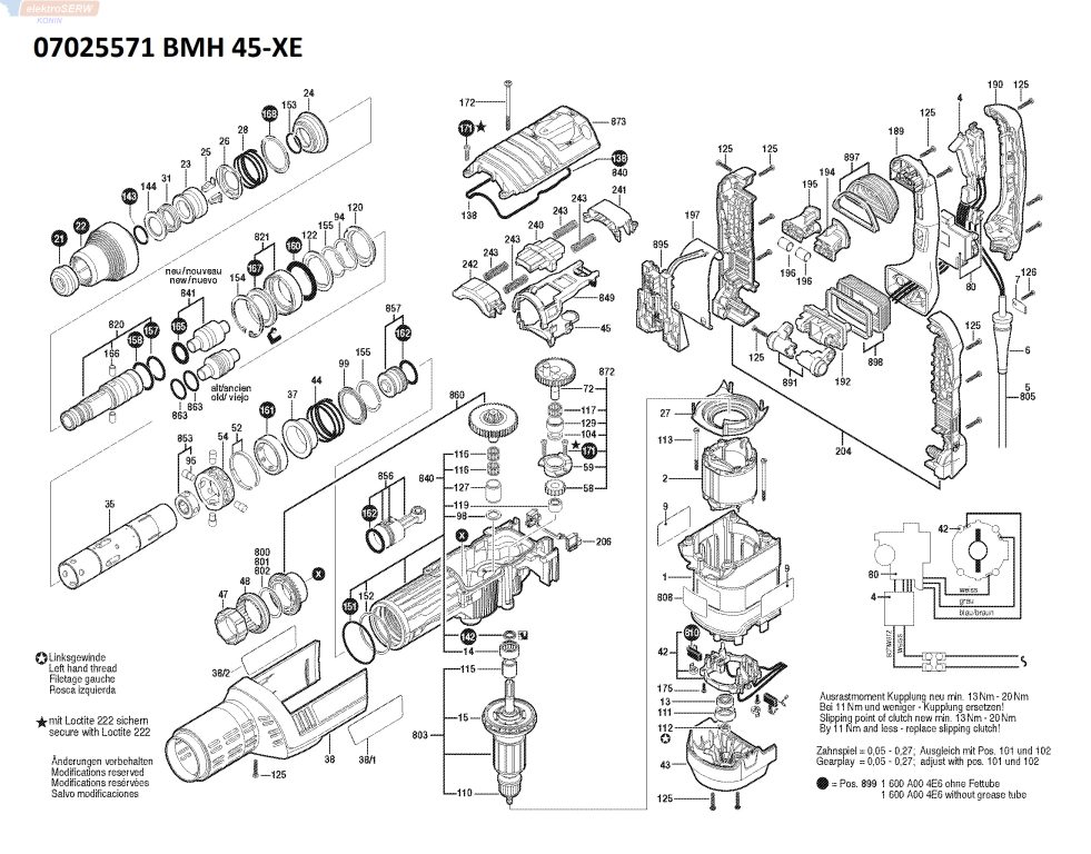 Würth wiertarka udarowa i młotek dłutowy BMH 45-XE 07025571 PL