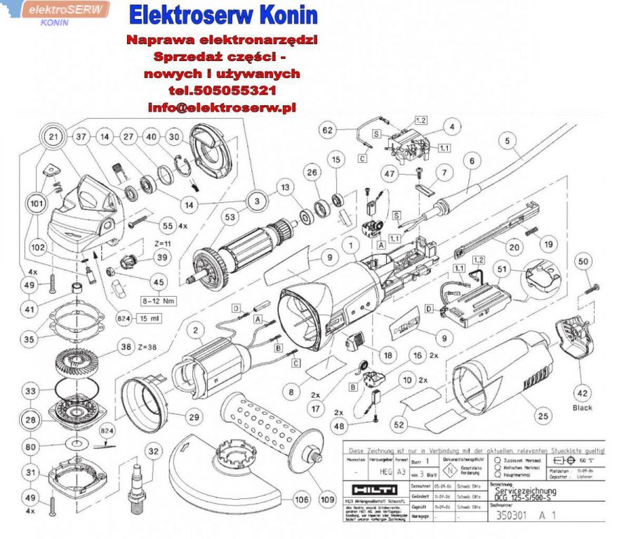 Hilti korpus silnika do szlifierki DCG 125-S
