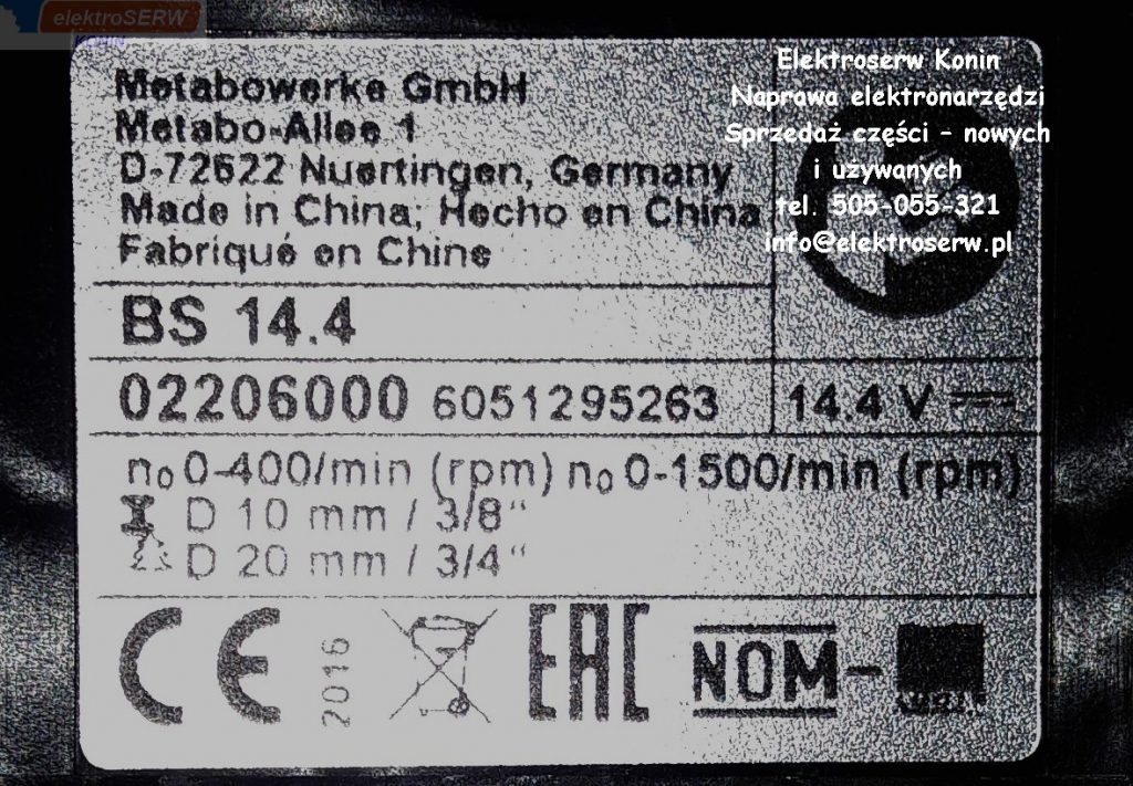 METABO wiertarko-wkrętarka BS14.4  + walizka