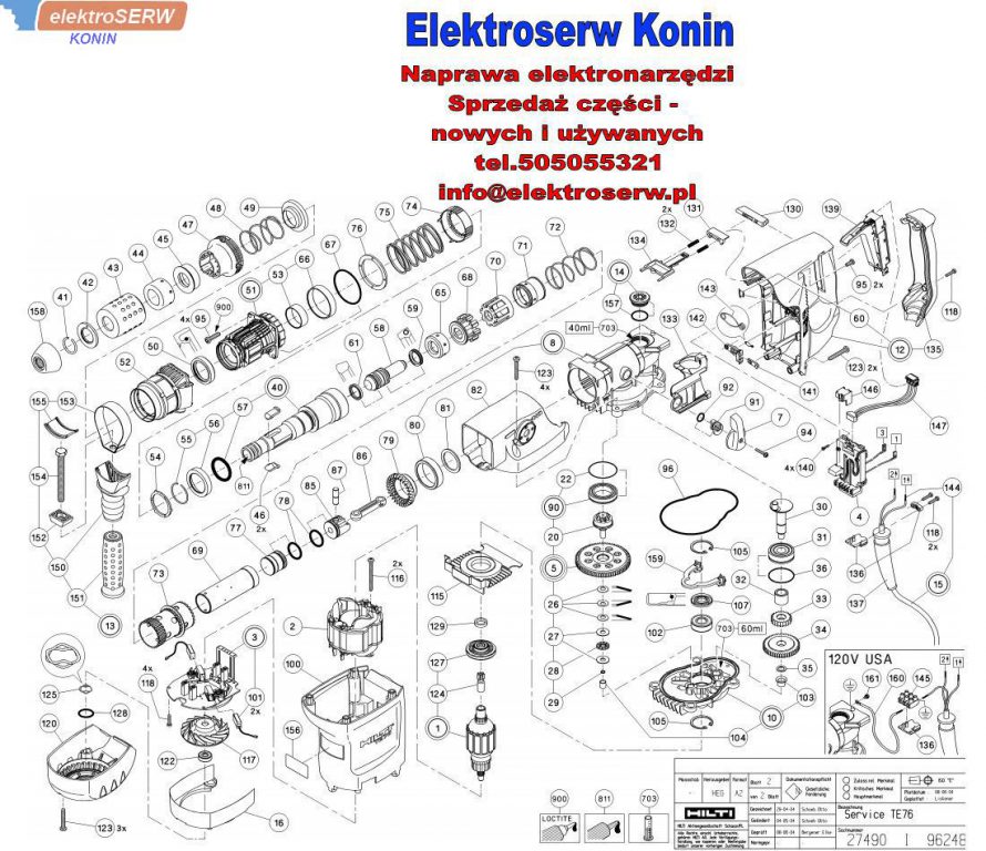 Szczotkotrzymacz 220/240V kpl