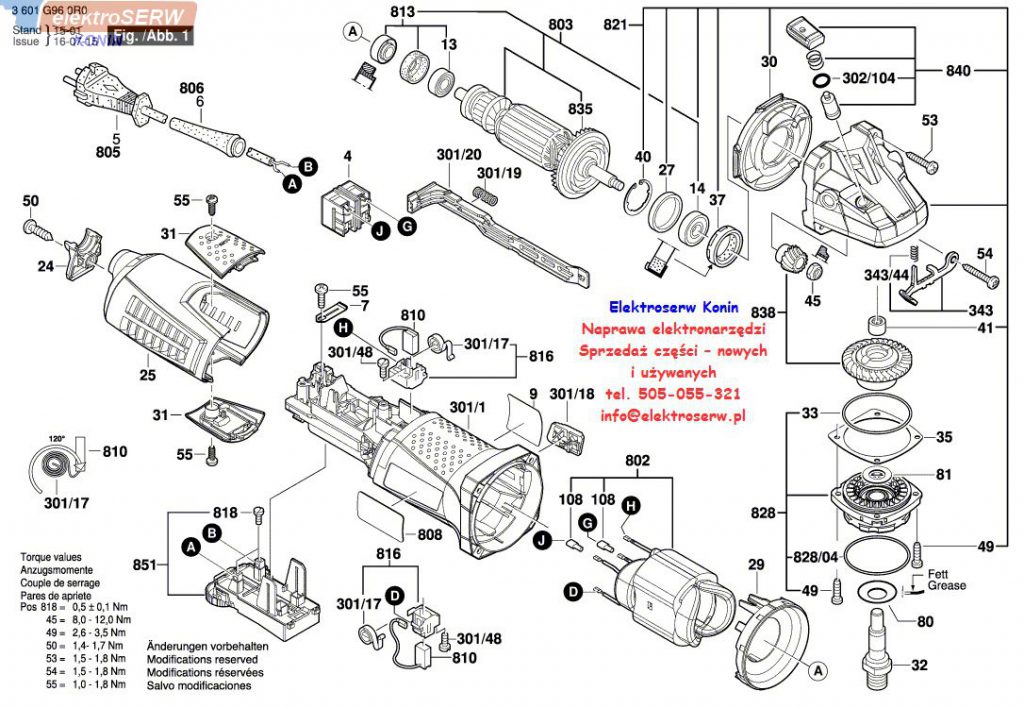 Bosch cięgno do szlifierki GWS 17-125 CIE