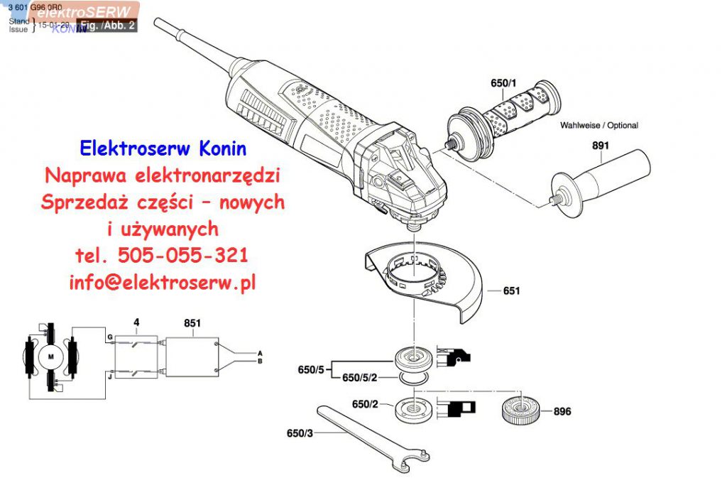 Bosch cięgno do szlifierki GWS 17-125 CIE