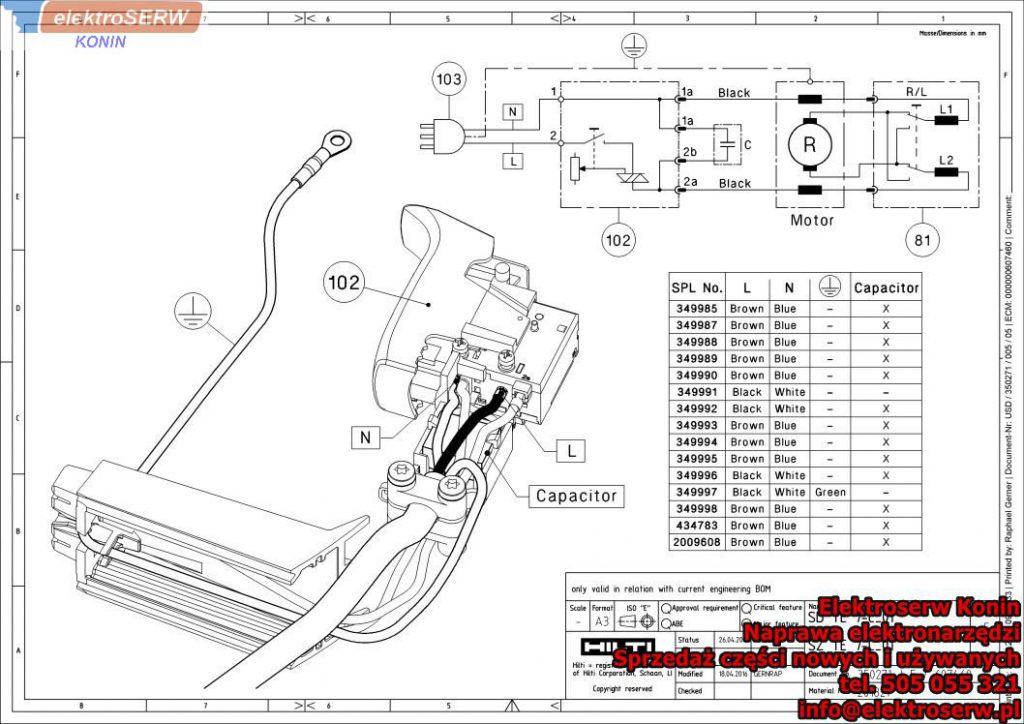 Zestaw kół zębatych TE 7 / TE 16 Hilti Młotowiertarka SDS Plus TE 7-C 349985 404484