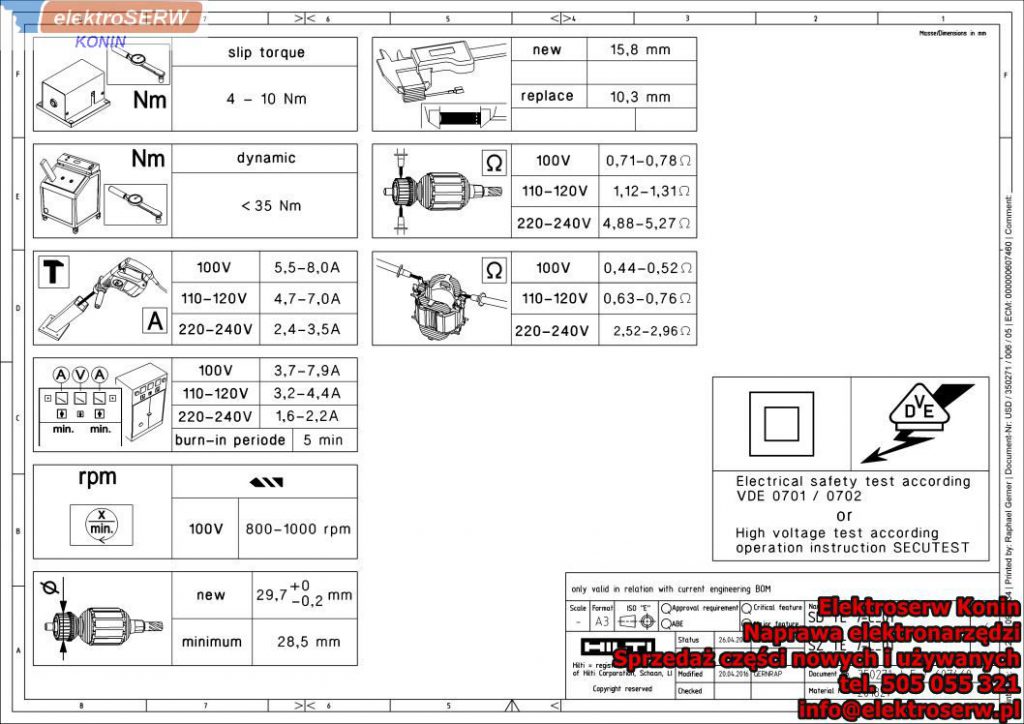 Zestaw kół zębatych TE 7 / TE 16 Hilti Młotowiertarka SDS Plus TE 7-C 349985 404484