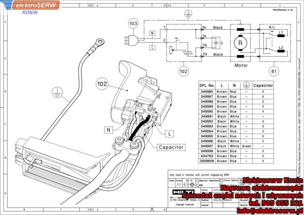 Zestaw obudowy przekładni Hilti Młotowiertarka SDS Plus TE 7-C 349985 328889