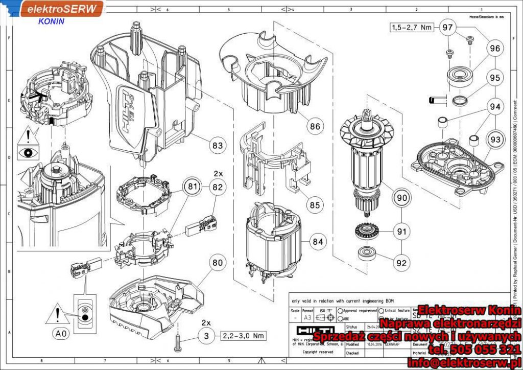 Stojan 220 V-240 V Hilti Młotowiertarka SDS Plus TE 7-C 349985 327713