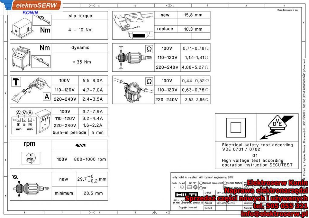 Stojan 220 V-240 V Hilti Młotowiertarka SDS Plus TE 7-C 349985 327713