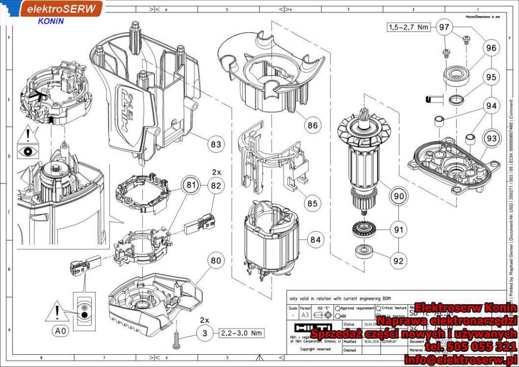 Uchwyt boczny Hilti Młotowiertarka SDS Plus TE 7-C 349985 354585