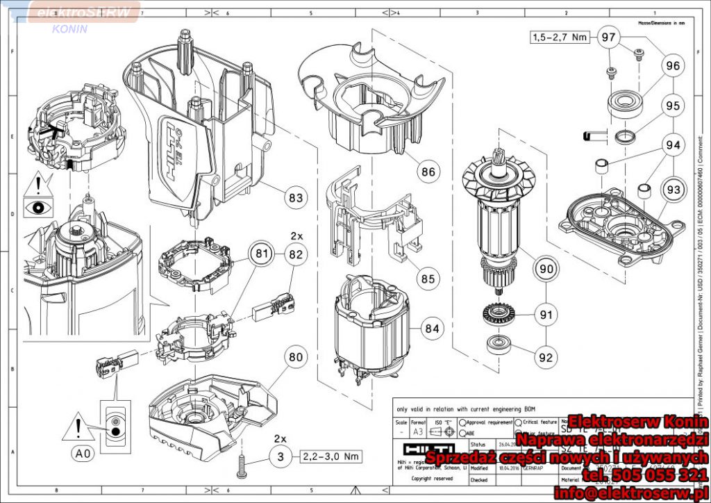 Części zamienne Hilti Młotowiertarka SDS Plus TE 7-C 349985