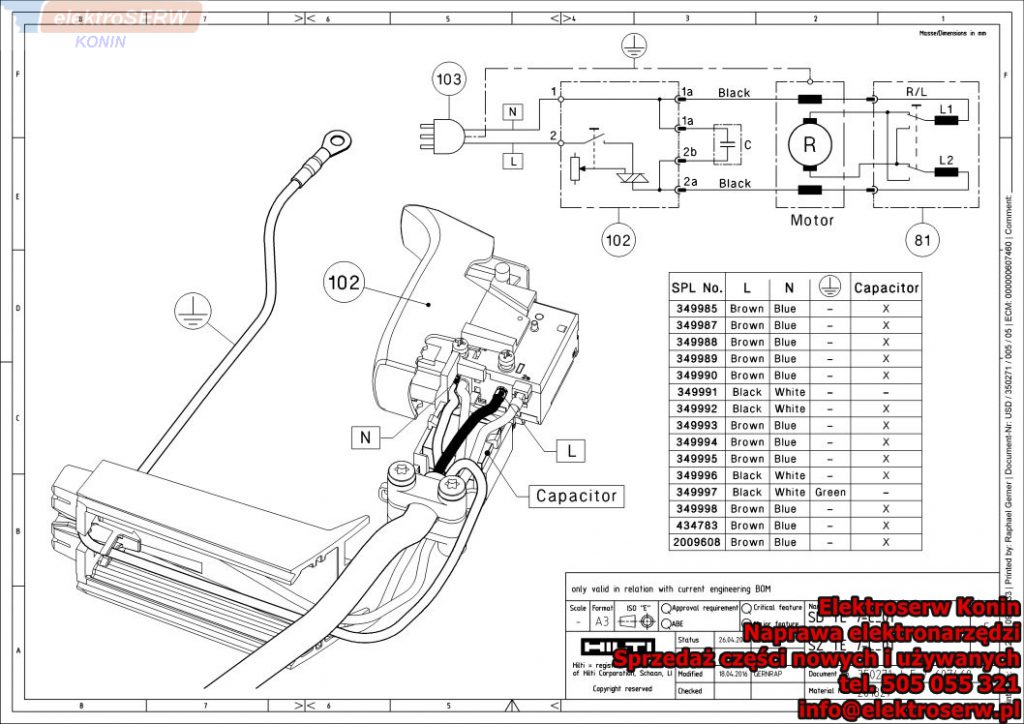 Części zamienne Hilti Młotowiertarka SDS Plus TE 7-C 349985