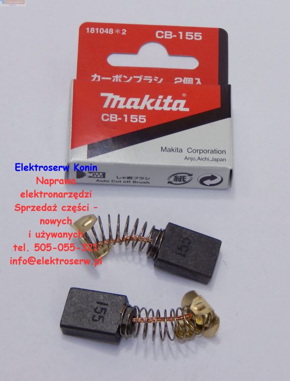 Makita szczotki CB-155 181048-2 HM 1200 1200B 1200K 1202C 1242C 1300 1400 HR3850 3850B 3850K