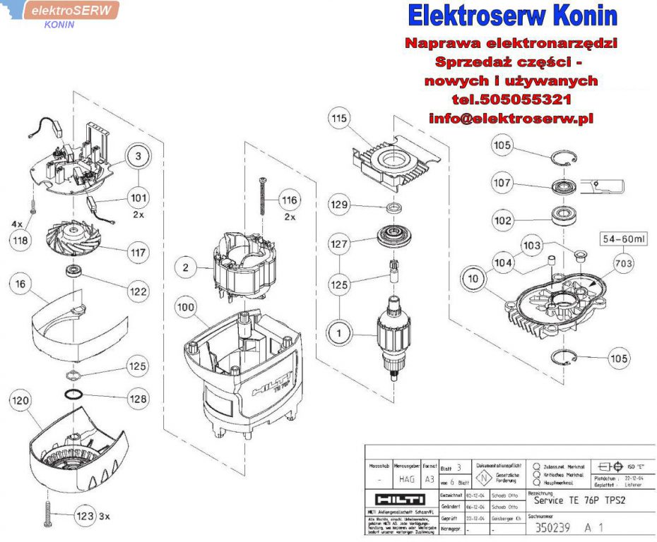 Stojan 220/240 V do młotowiertarki HILTI TE 76P STD TPS2 330551 330429