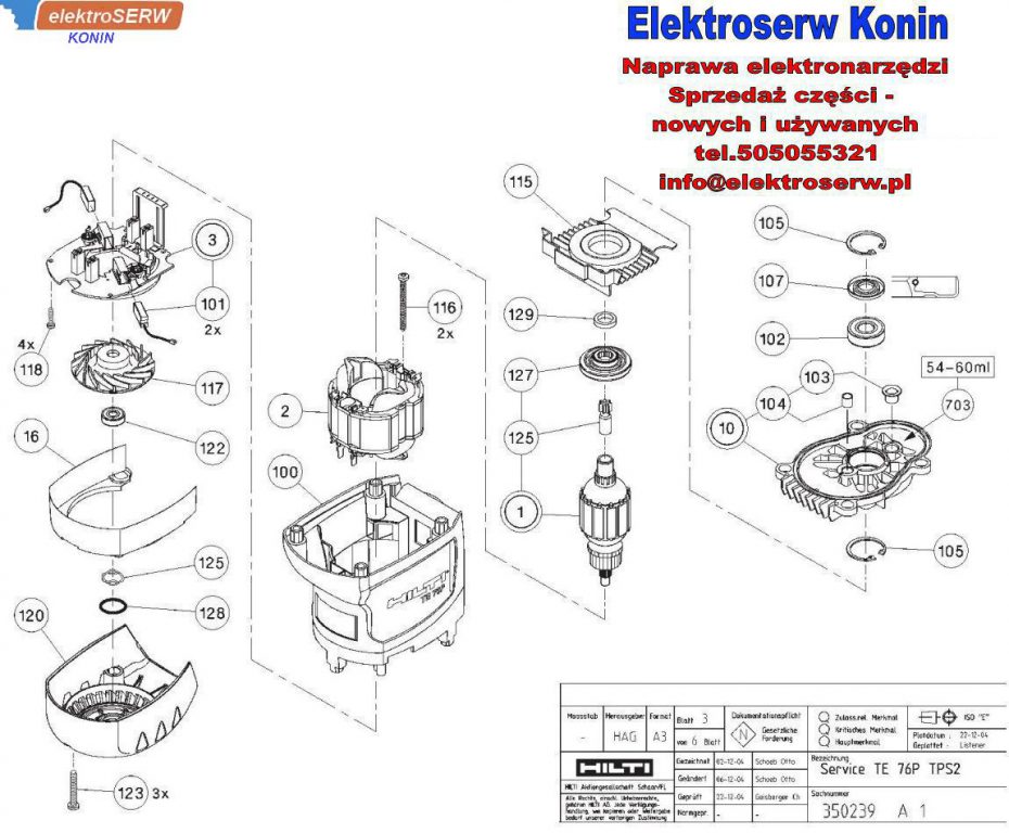 Sprzęgło bezpieczeństwa B kpl do młotowiertarki HILTI TE 76P STD TPS2 330551 330466
