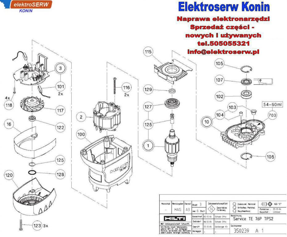 Pokrywa młotowiertarki HILTI TE 76P STD TPS2 330551 330513