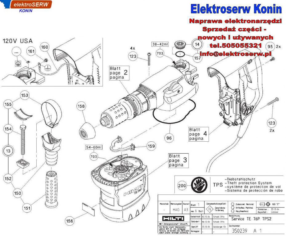 Deflektor powietrza młotowiertarki HILTI TE 76P STD TPS2 330551 330022