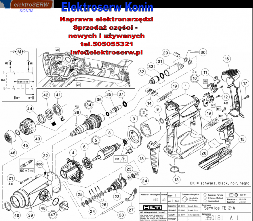 deflektor powietrza do młotowiertarki Hilti TE 2-A 346454 346472