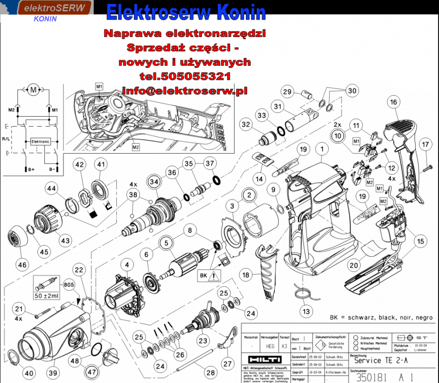 płyta łożyskowa komplet do młotowiertarki Hilti TE 2-A 346454 347416