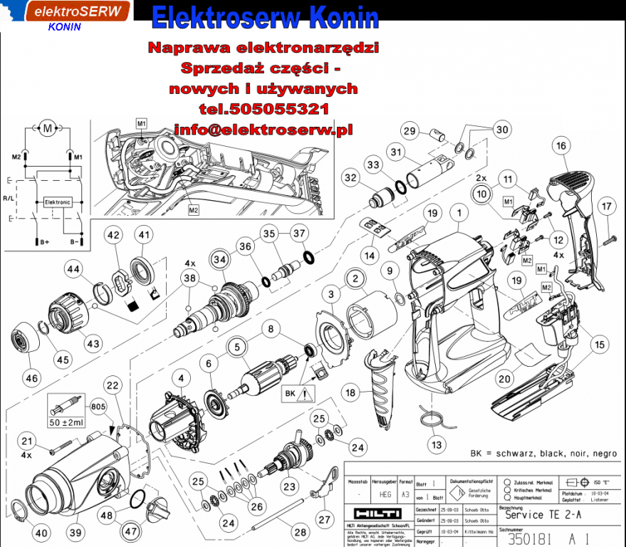 uchwyt boczny komplet młotowiertarki Hilti TE 2-A 346454 354585