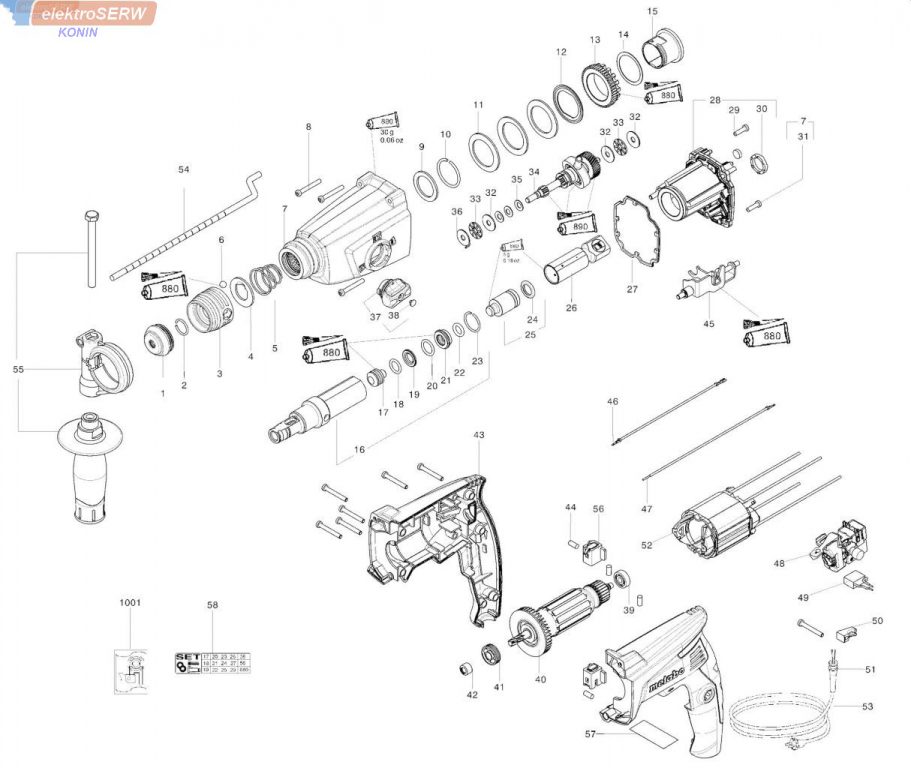 Metabo koło zębate do młotowiertarki KHE 2444 316051800 340004090
