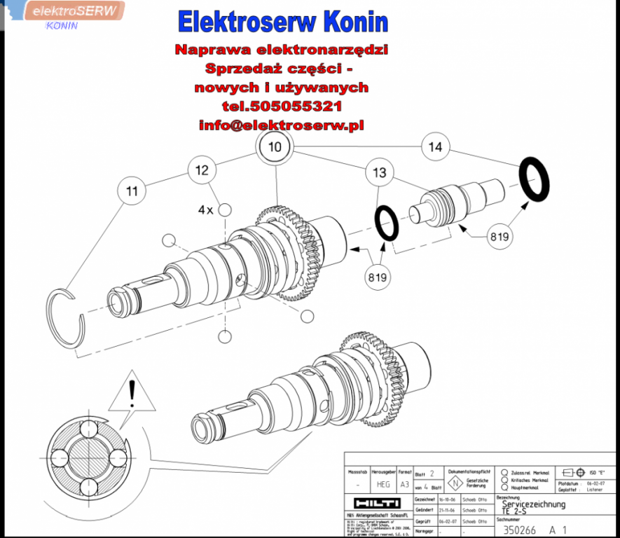 Przełącznik prędkości TE 2-S do młotowiertarki HILTI TE 2-S 327620 226893